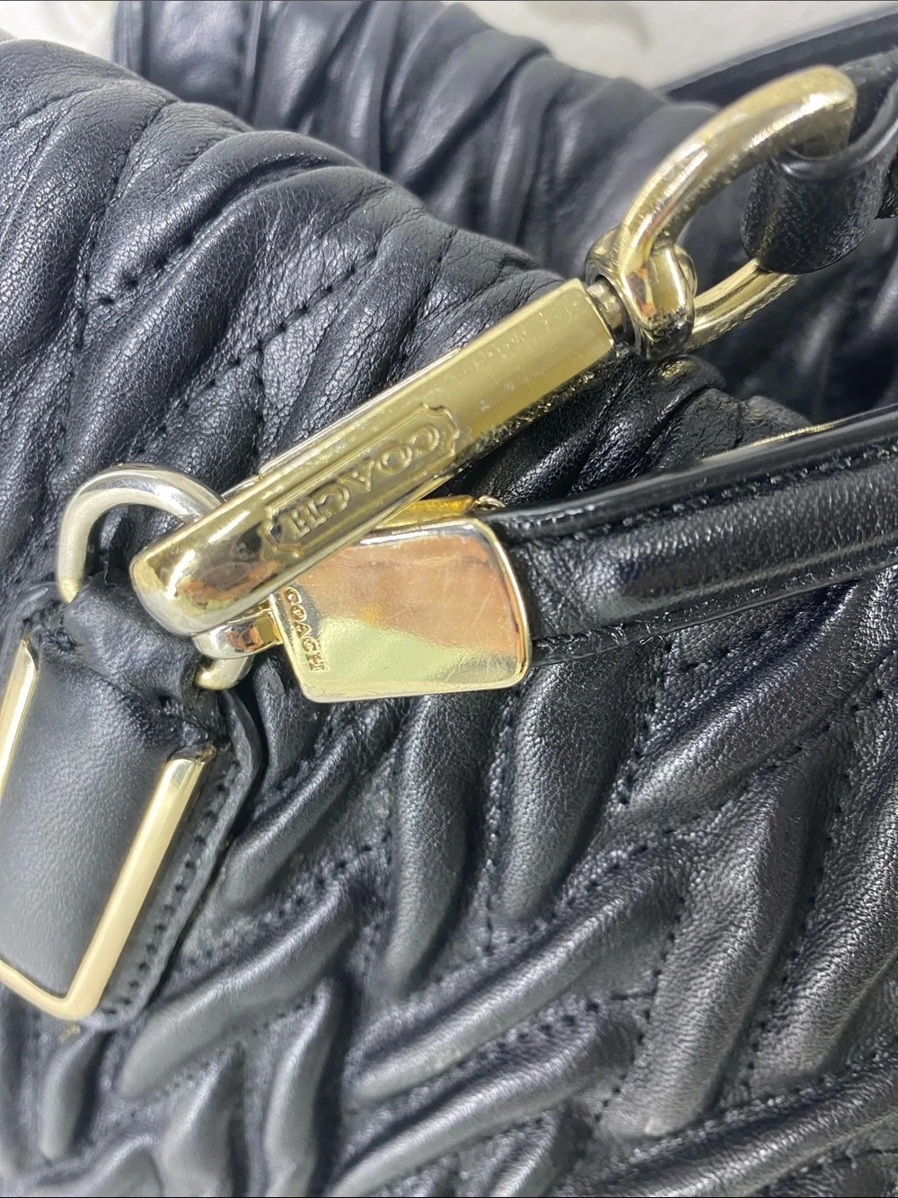 Coach Madison Gathered Twist Leather Satchel